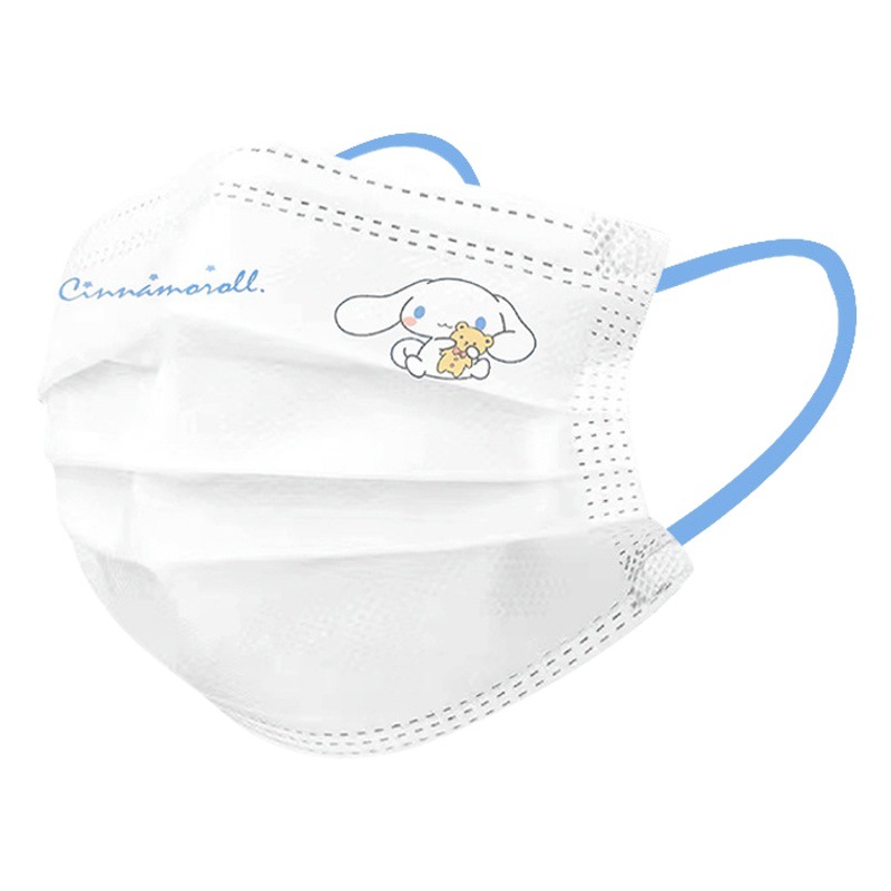 Nuevo sanrio contraste color oreja banda de dibujos animados lindo estilo universitario de alta apariencia desechable de tres capas máscara de embalaje independiente