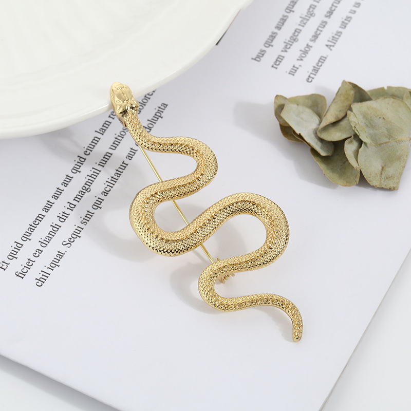 27#蛇 胸针金色