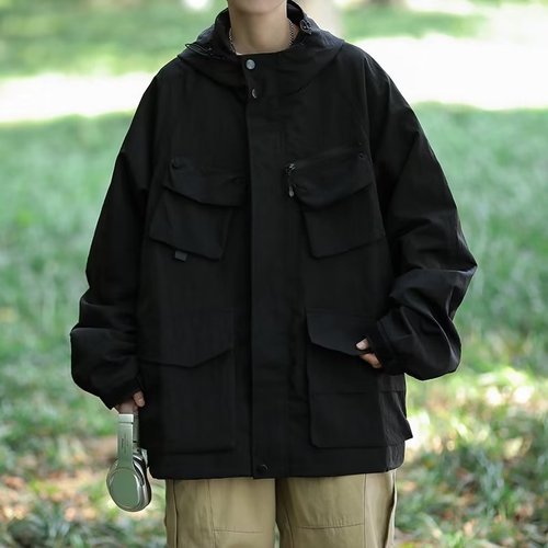 Men's Spring and Autumn Fashion Brand American Workwear Style Jacket with Design Sense, Unique Trendy Outerwear