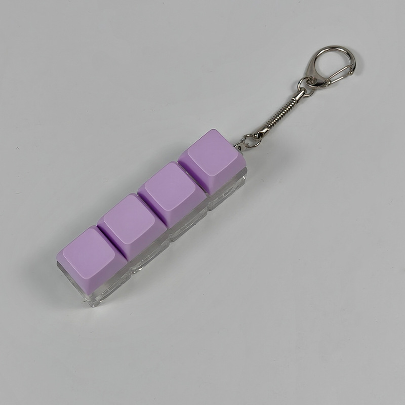解压按键一字型四键彩色帽试轴器钥匙扣减压按键玩具创意马卡龙|undefined