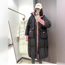 欧货高端正版休闲大版白鸭绒羽绒服连帽针织袖口阔版中长潮牌女装