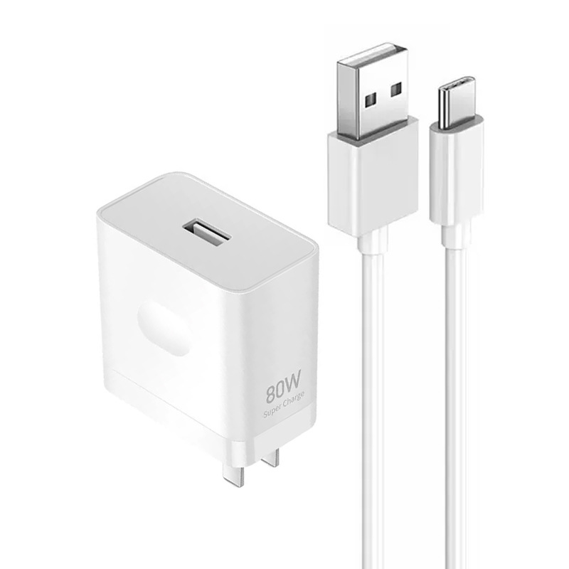 Cargador de 80W certificado por 3C compatible con QC3.0 flash cargar rápido teléfono móvil adecuado para Xiaomi Huawei cable de datos de cabeza de carga