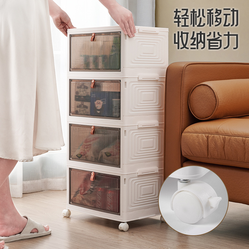 Caja organizadora de zapatos plegable y transparente, diseño con extracción frontal, a prueba de polvo, ahorra espacio