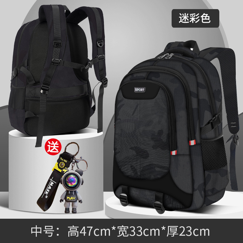 2024 nuevos estudiantes de primaria y secundaria mochila escolar de estudiantes de secundaria chicos de alta capacidad mochila espinal para hombres