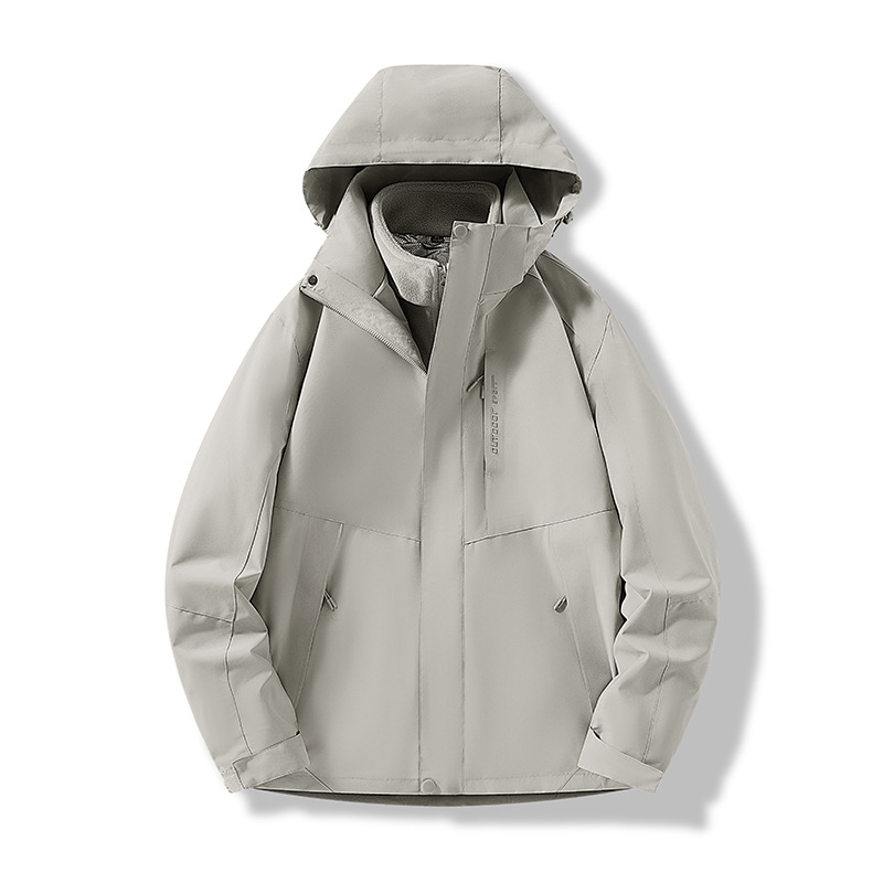 New Graphene Three-In-One Detachable Two-Piece Windproof, Waterproof, Warm and Velvet Jacket