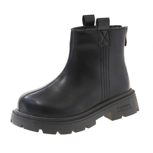Children's Boots - New Autumn/Winter Warm Short Boots, Stylish Leather Boots, Thin Fleece Martin Boots, Versatile Princess Boots, British Style
