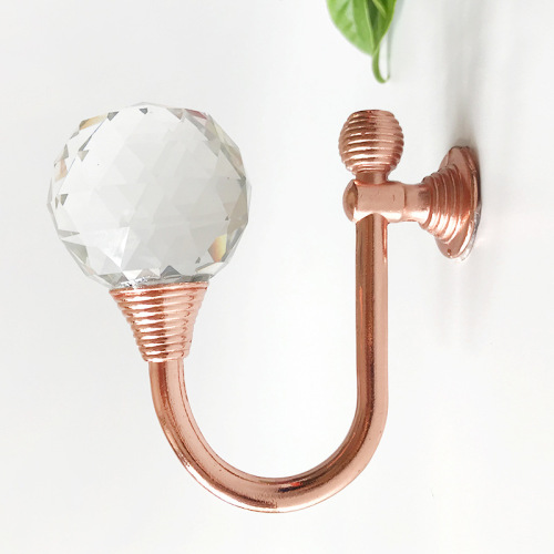 Crystal glass hooks for wall hanging single hooks wholesale/bend head wall hooks for clothing stores, crystal decorative items