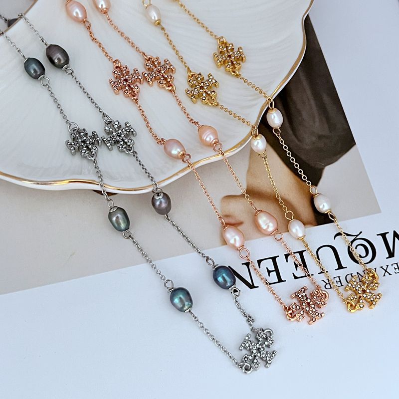 Fashionable elegant cute stone inlay with letters from pearl