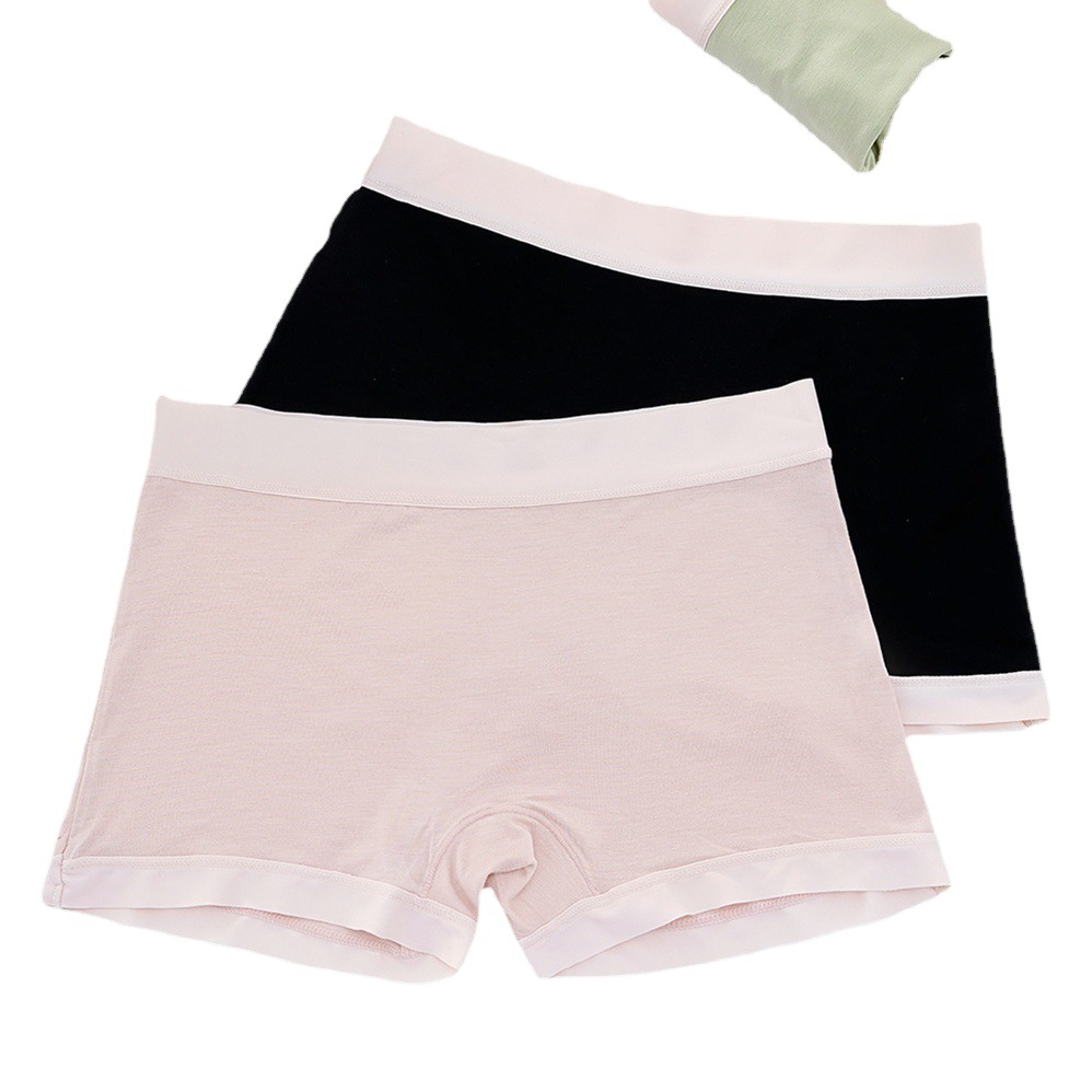 Wholesale e-commerce live seamless stretch ladies flat pants small fresh soft anti-light ladies safety pants manufacturers
