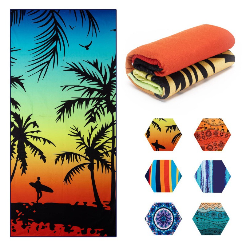 Oversized adult beach towel microfiber bath towel swimming pool towel quick-drying sand-free towel