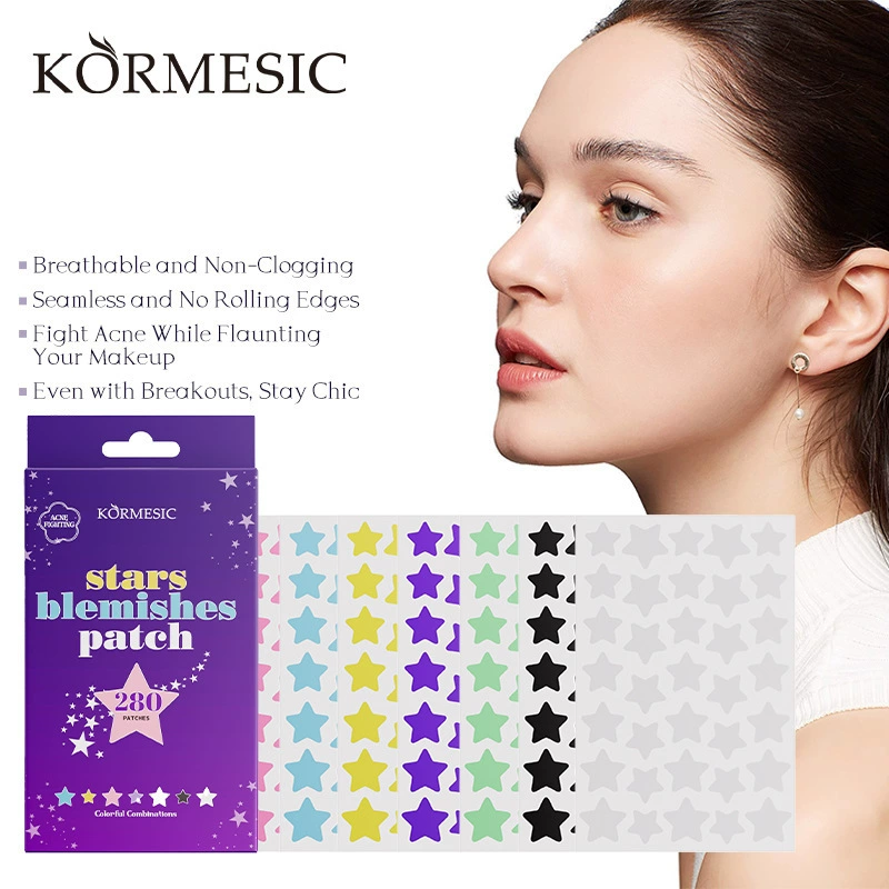 Патчи от прыщей (KORMESIC) звездочки гидроколлоидные, 280 шт., незаметные