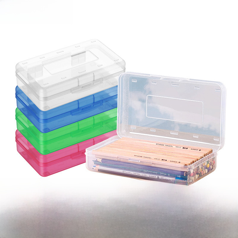 Plastic transparent capacious pencil case