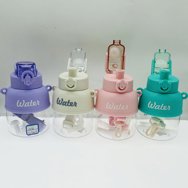 Chengfeng 1236 celebridad de Internet taza de agua bebida directa de plástico 650ml capacidad de gran capacidad de los deportes taza de agua portátil taza de paja