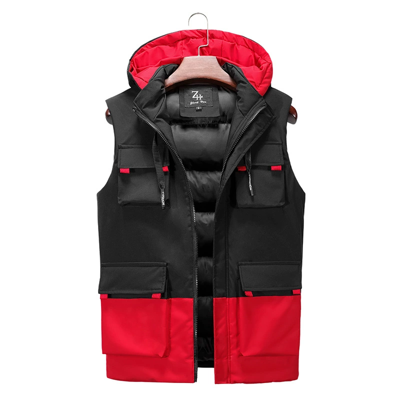 Жилет мужской зимний утолщенный спортивный полый пальто без рукавов хлопковый жилет мужской модный Повседневный пуховый хлопковый зажим для лошади
