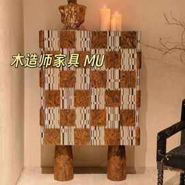 中古餐边柜靠墙一体储物柜客厅置物柜厨房橱柜高柜复古酒柜子