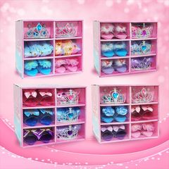 国境を越えた人気の自由にマッチングできるジュエリー、女の子のままごと、プリンセスファッションドレスアップ、ハイヒール、ジュエリー、クラウンおもちゃ