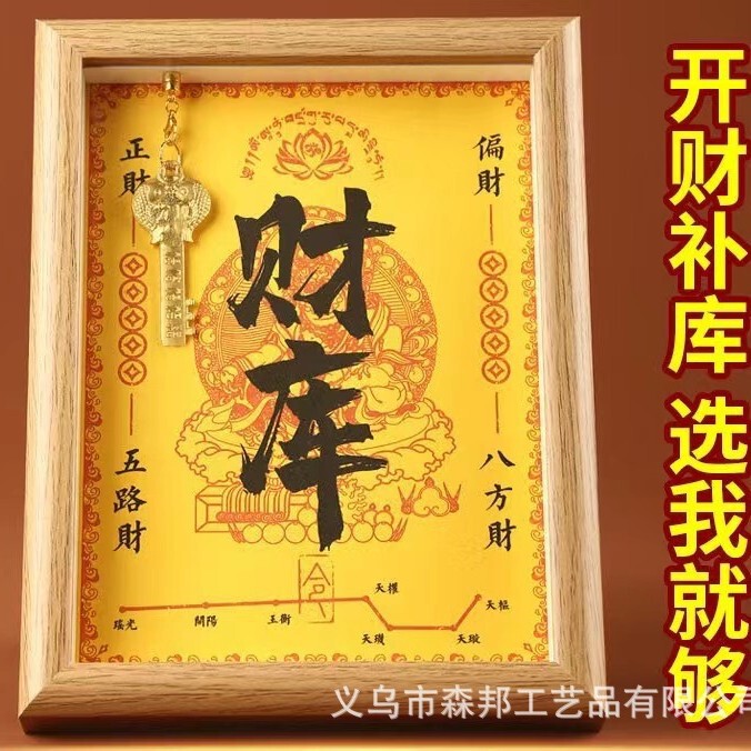 Gold Key Photo Frame Ornaments of Huang Caishen's Treasury