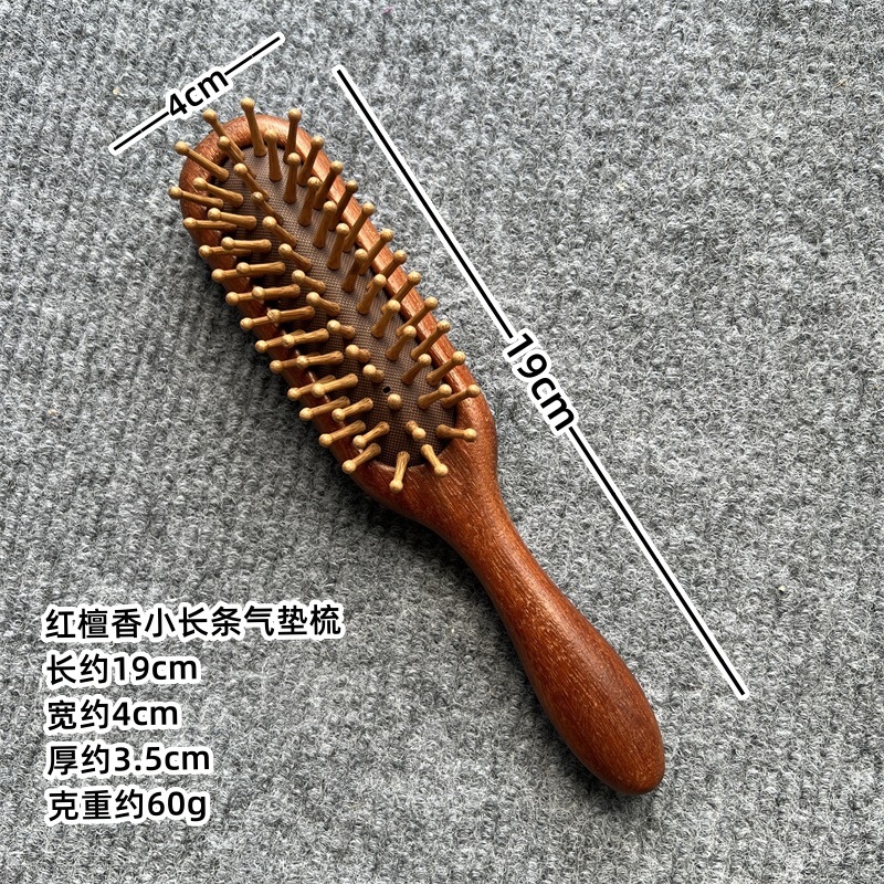 白檀経絡ヘアコーム、女性用巻き毛経絡マッサージエアクッションコーム、広歯ブナ材ハンドル頭皮エアバッグコーム|undefined