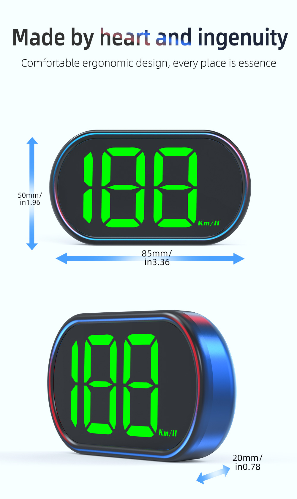 Car HUD Head-Up Display Automotive Beidou GPS Multifunctional Speedometer Speed Head-Up Display Universal