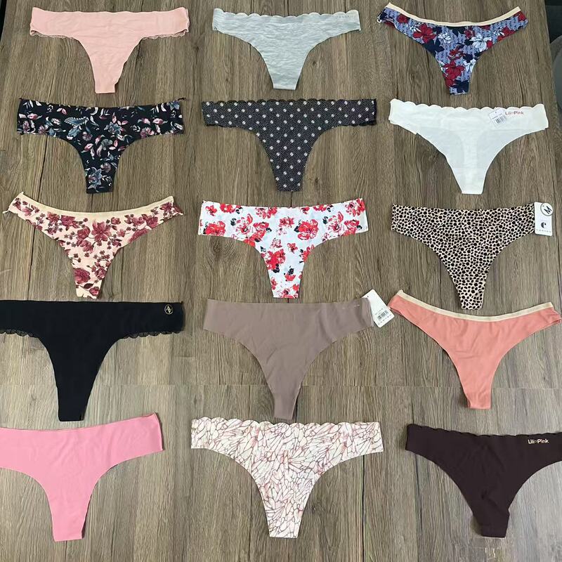 クロスボーダーワンピースTバックパンツ、セクシープリントレディースアイスシルクローウエストフィットネス露出防止Tバックパンツ|undefined