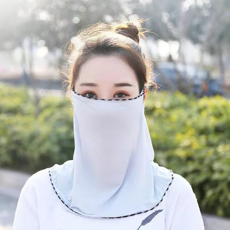 Ice Silk Sunscreen Veil For Women Multifunctional Neck Protector_voghion.com
