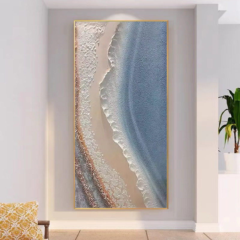 Pintura decorativa abstracta en el porche en la casa frente a la puerta pasillo sala de estar pinturas colgantes lujosas de alto nivel escaleras mural