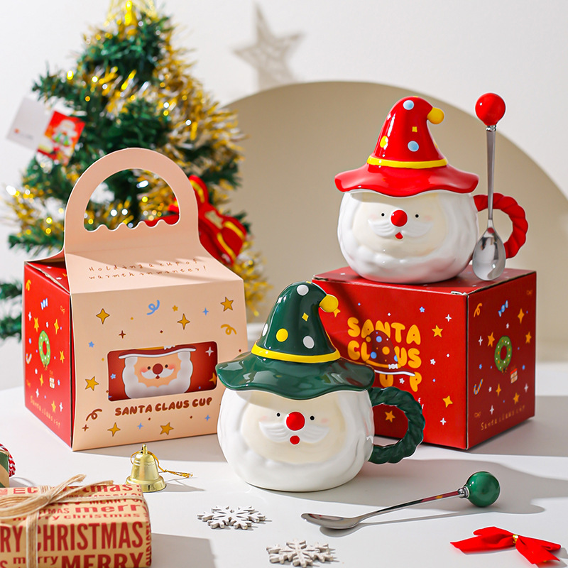 Santa Claus en forma de tazas de cerámica tazas de agua tazas de regalo de Navidad para amigos chicas tazas de café
