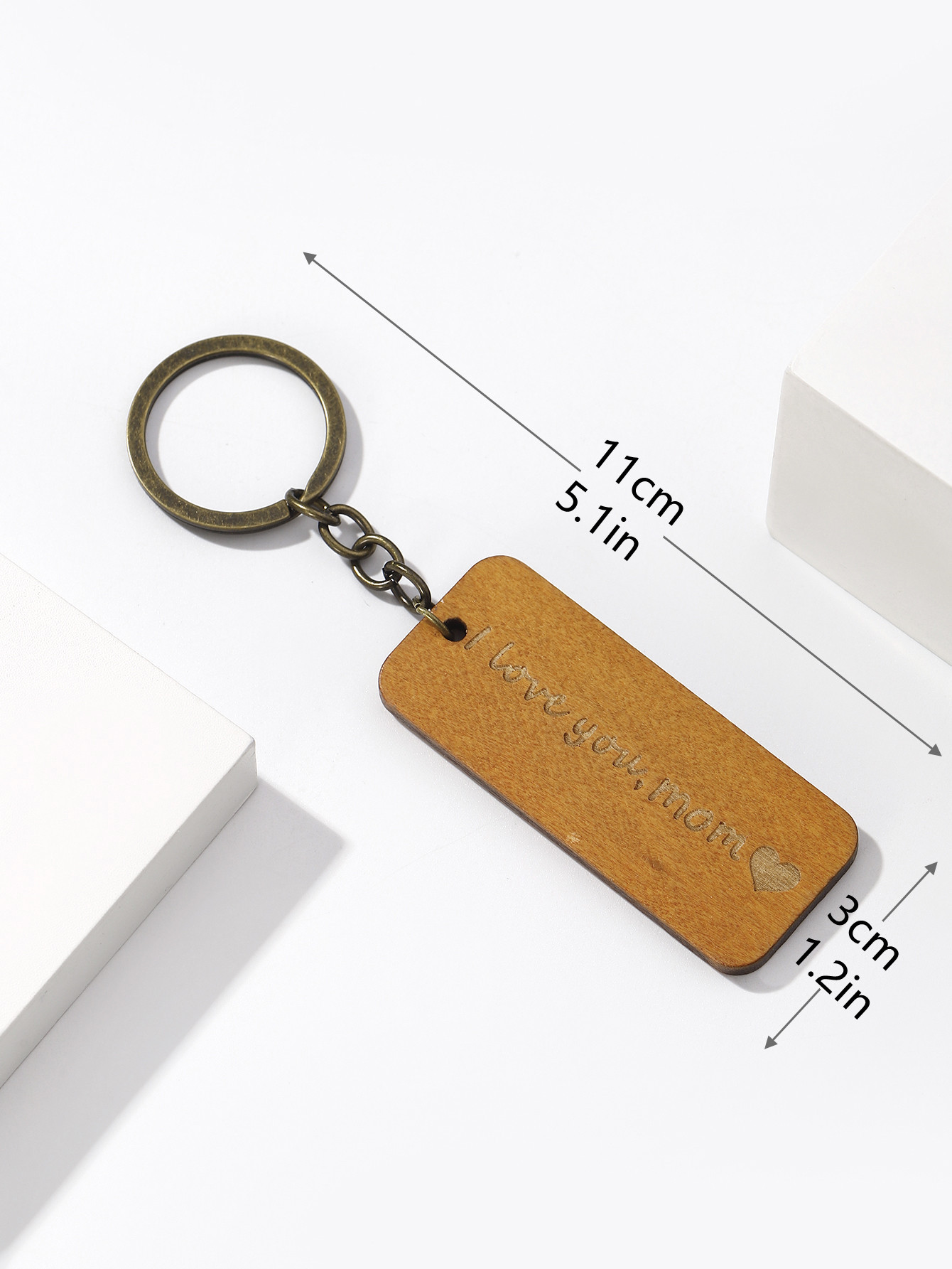 Simple Style Geometric Letter Wood Mother'S Day Father'S Day Unisex Keychain display picture 1