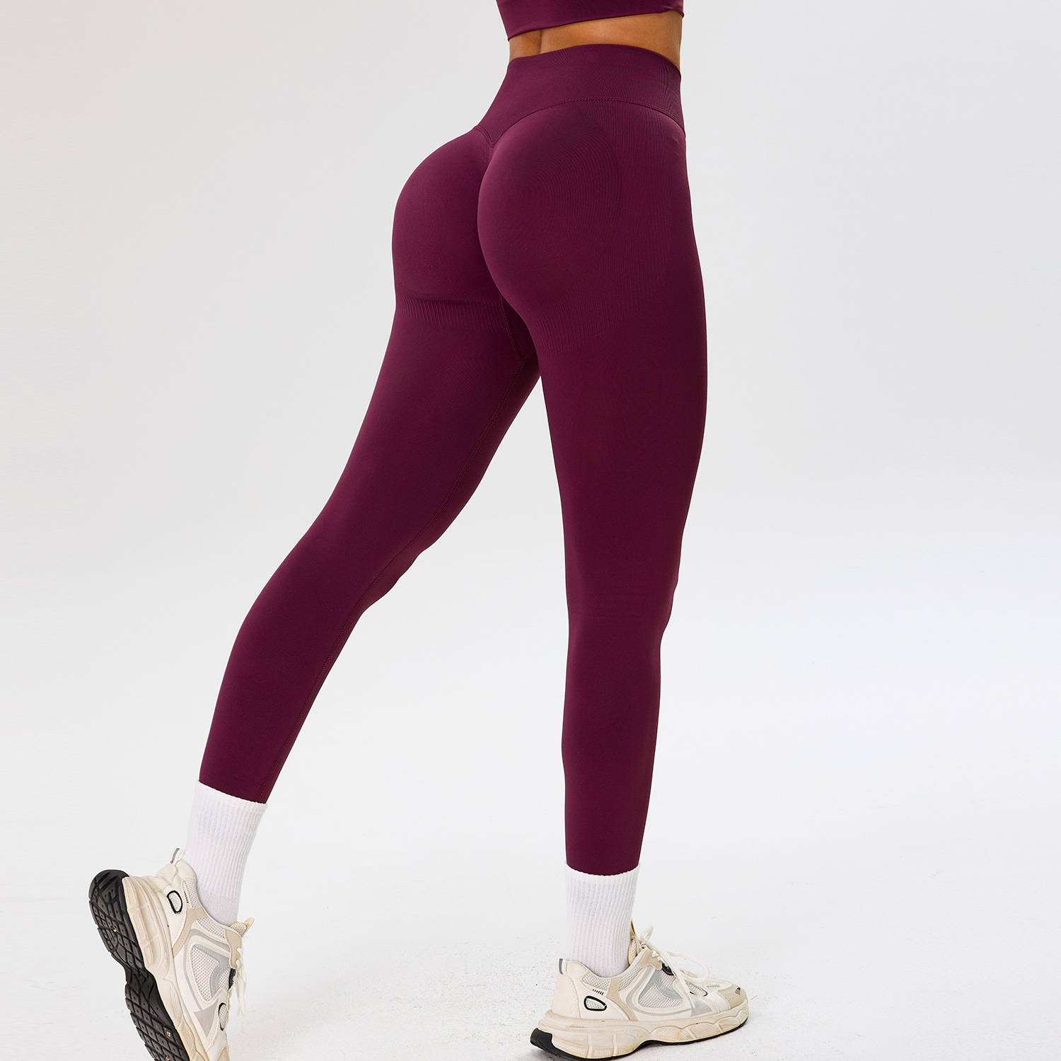 Pantalones de yoga de melocotón sin costuras transfronterizos para mujer, deportes al aire libre, ropa de yoga para correr, pantalones de fitness ajustados de secado rápido con cintura alta y caderas