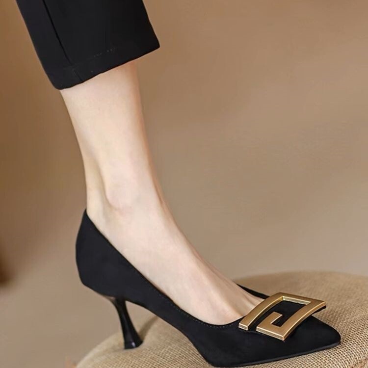 Affordable Thin-Heeled High-Heeled Shoes for Women, New Spring and Summer Models, Elegant Goddess Style, New Single Shoes, Black, Comfortable, Other Colors