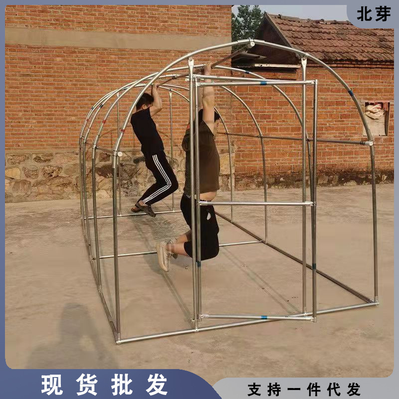 온실 선반 온실 단열 흘린 해골 강관 풀 세트 따뜻한 창고 아연 도금 원형 파이프 아치 폴 야채 태양 그물 꽃 창고