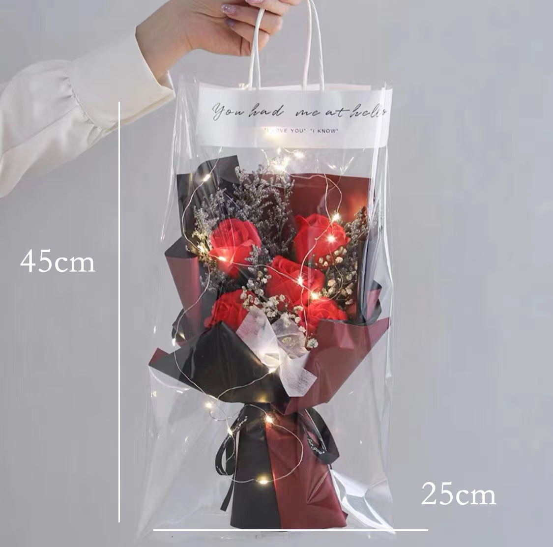 Mother's Day Rose Goddess Festival Gift for Wife and Girlfriend Creative Mother's Day Soap Flowers with Lamps and Handbags