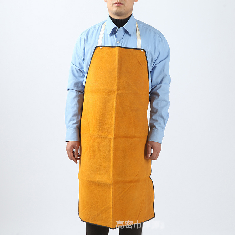 工作服牛皮围裙无袖反穿焊接衣服防火花防护服挂里烧烤用防烫围裙