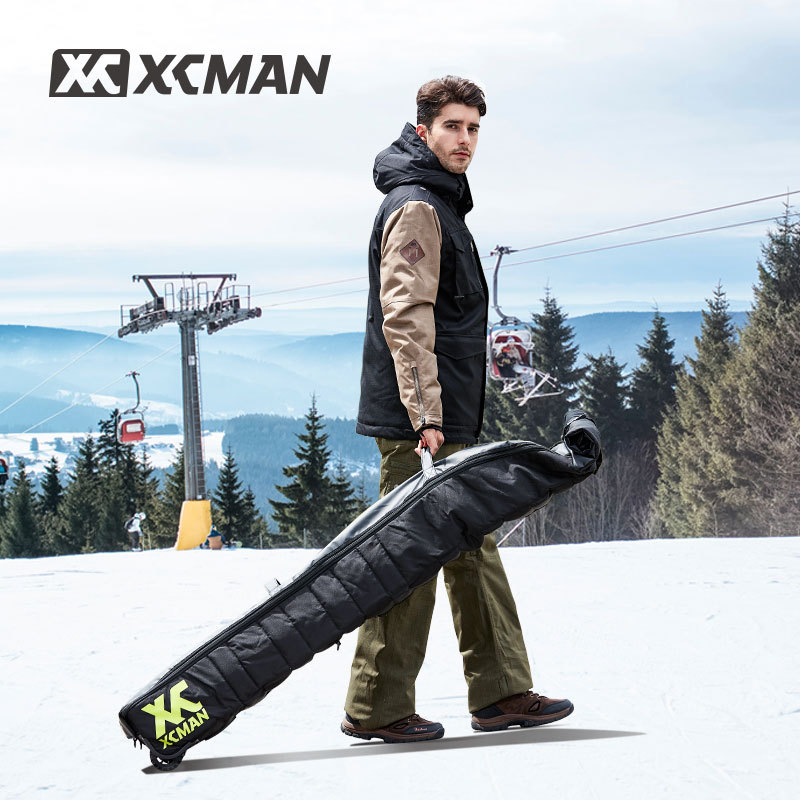 XCMAN滑雪板包带滚轮双板包单板包防水大容量滑雪包滑雪装备