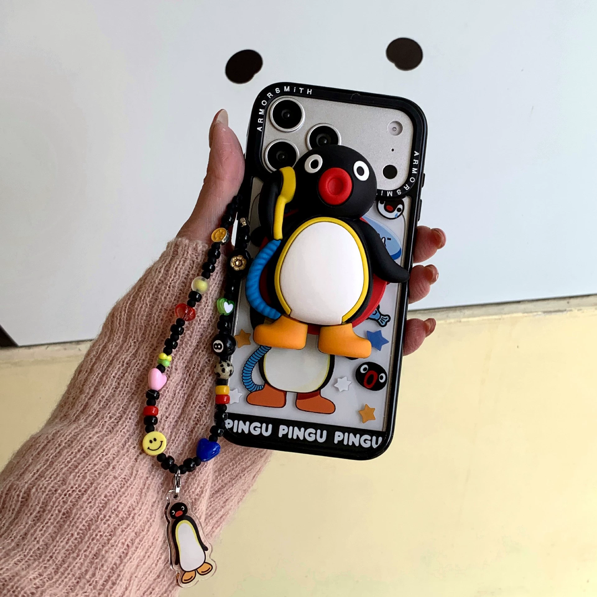 Трёхмерный чехол для телефона, совместимый мультфильм с телефоном, iPhone, пингвин, падение защиты, 15, 15promax