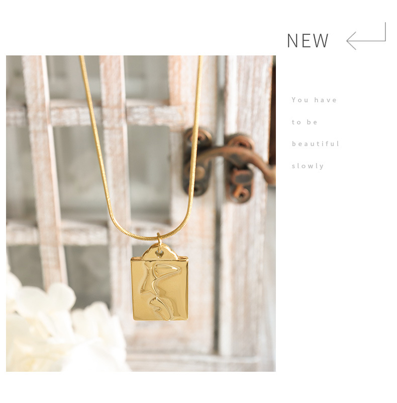 Fashion Portrait Titanium Steel Plating Pendant Necklace 1 Piece