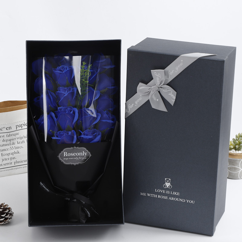 黑盒18朵花束 蓝色