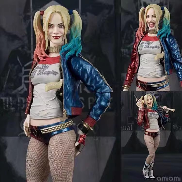 Suicide Squad articulaciones móviles SHF Joker Joker Joker modelo de mujer Harley Quinn adornos hechos a mano
