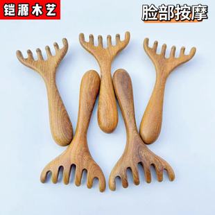 Golden sandalwood antler rake six-tooth scalp meridian comb small rake head therapy point massage comb factory wholesale