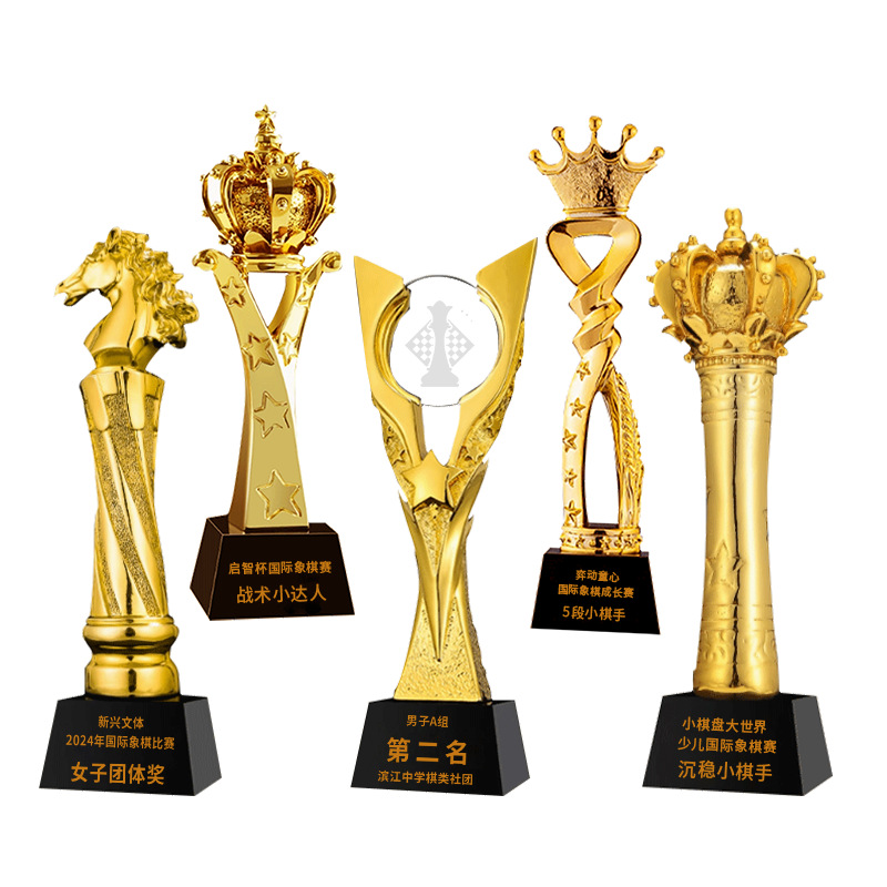 Trofeos de cristal para hacer ajedrez divertido ajedrez internacional damas ajedrez go competencia de honor premio conmemorativo contenido personalizado