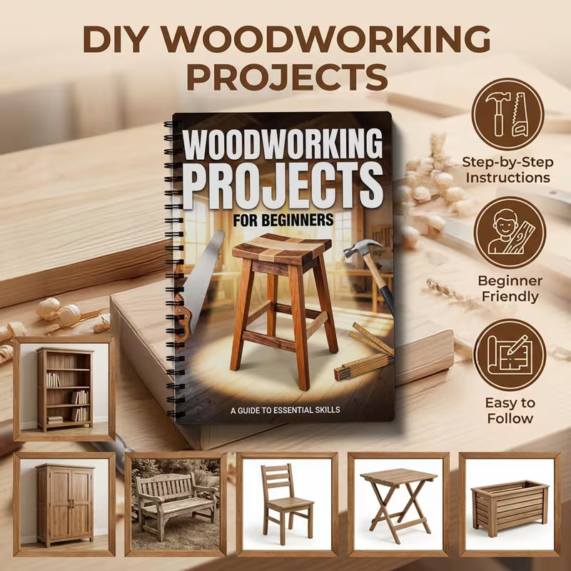 Cross-Border Hot-Selling Product: Temu Woodworking Beginner's Guide Wood Working Beginner's Project Manual Cross-Border Hot-Selling Product: Temu Woodworking Beginner's Guide Wood Working Beginner's Project Manual