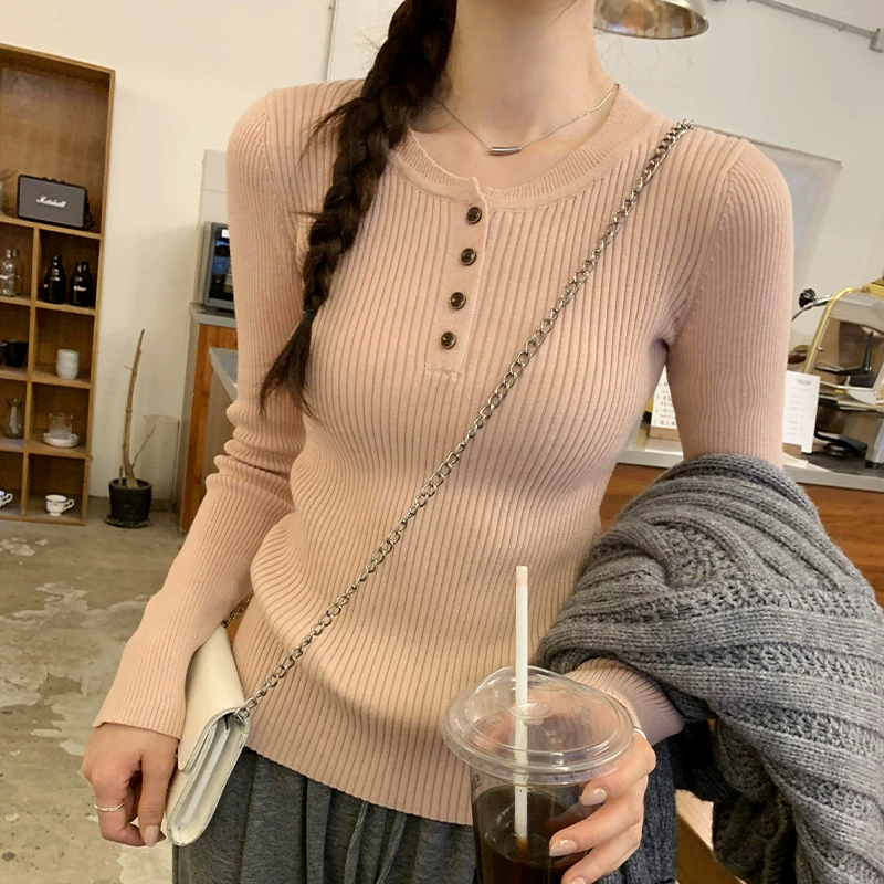 Женский демисезонный вязаный свитер из шерсти, slim fit, модель 2024, премиум