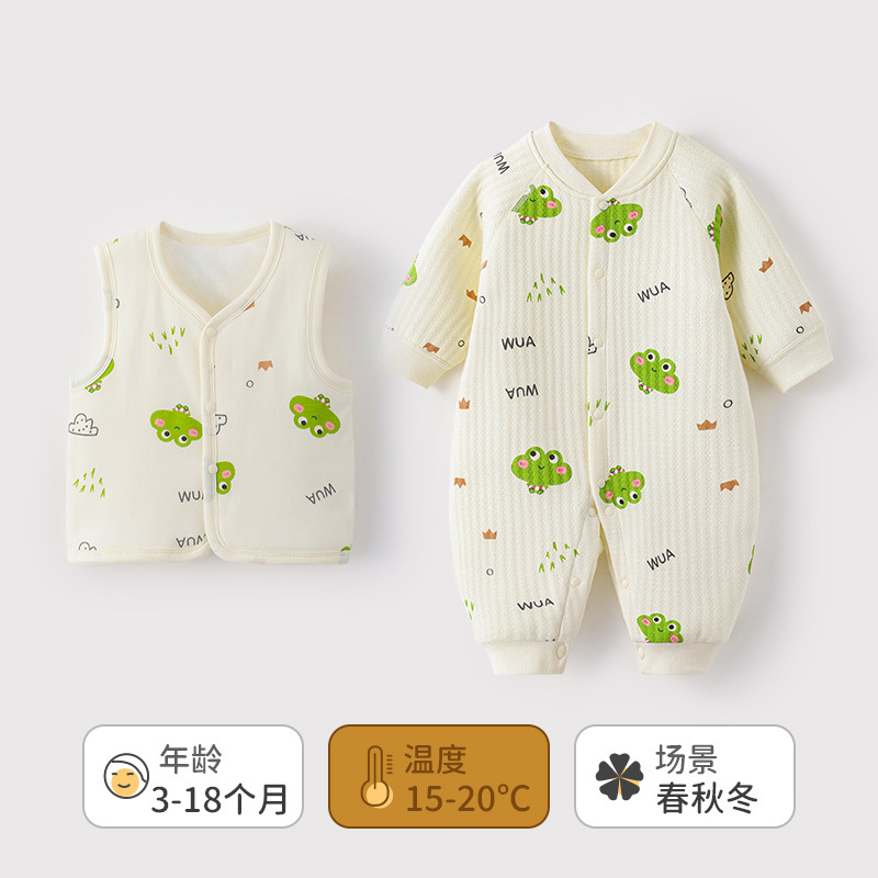 Ropa de otoño e invierno para bebés, monos de algodón puro para bebés, peleles cálidos y adorables de algodón acolchado para niños y niñas, mamelucos para recién nacidos.
