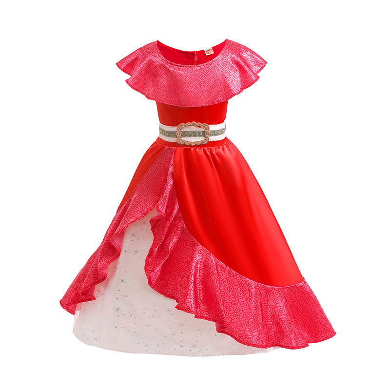 Princesa Elena vestido de niña Elena vestido rojo con volantes traje de la etapa