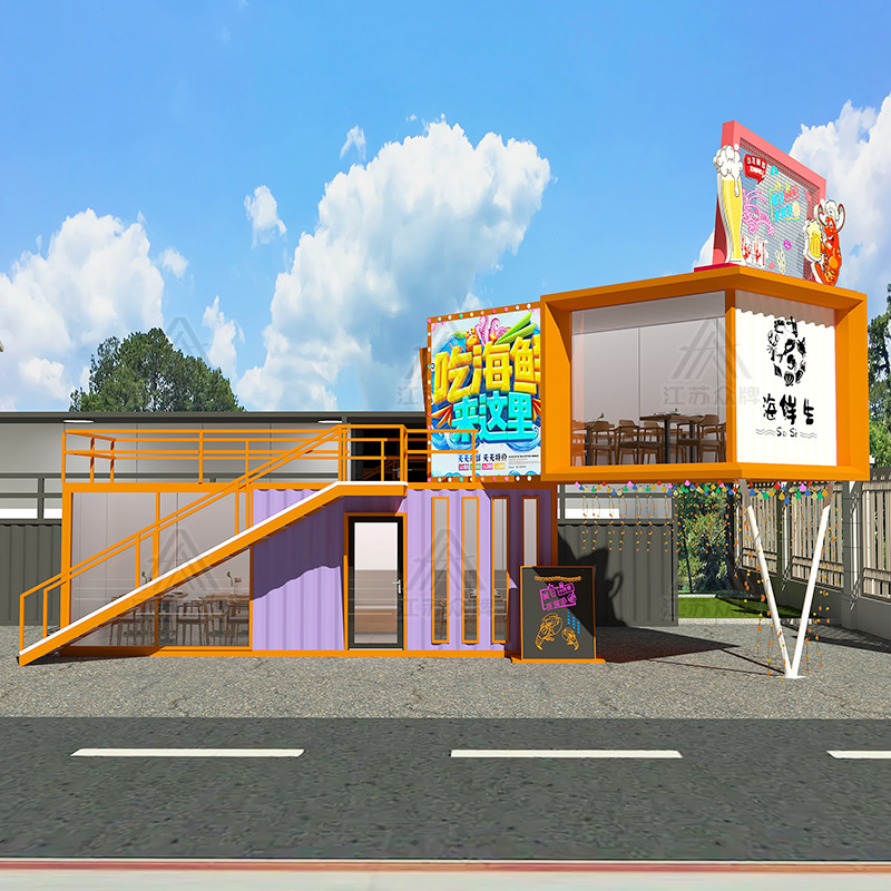 Contenedor red de viviendas móviles tienda de té con leche roja tienda móvil tienda de contenedores quiosco de café tienda