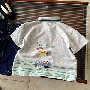 Children's Short-Sleeved T-Shirt Boys Polo Shirt Summer Wear 2025 Summer New Style Small and Medium-Sized Kidsren's Style Loose Boy's Top t