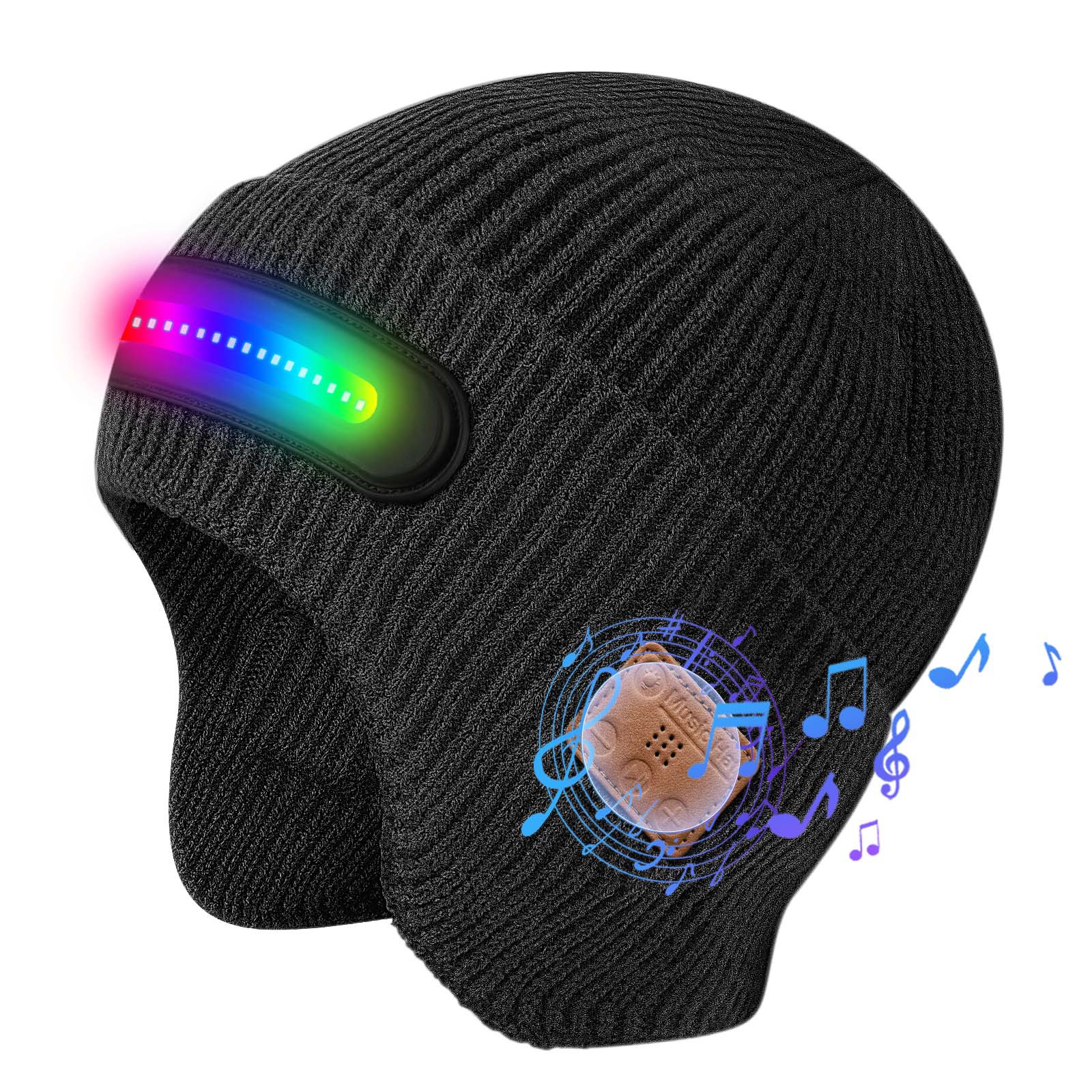 亚马逊tiktok精品货源蓝牙音乐耳机帽LED发光照明彩色灯光帽 - 6