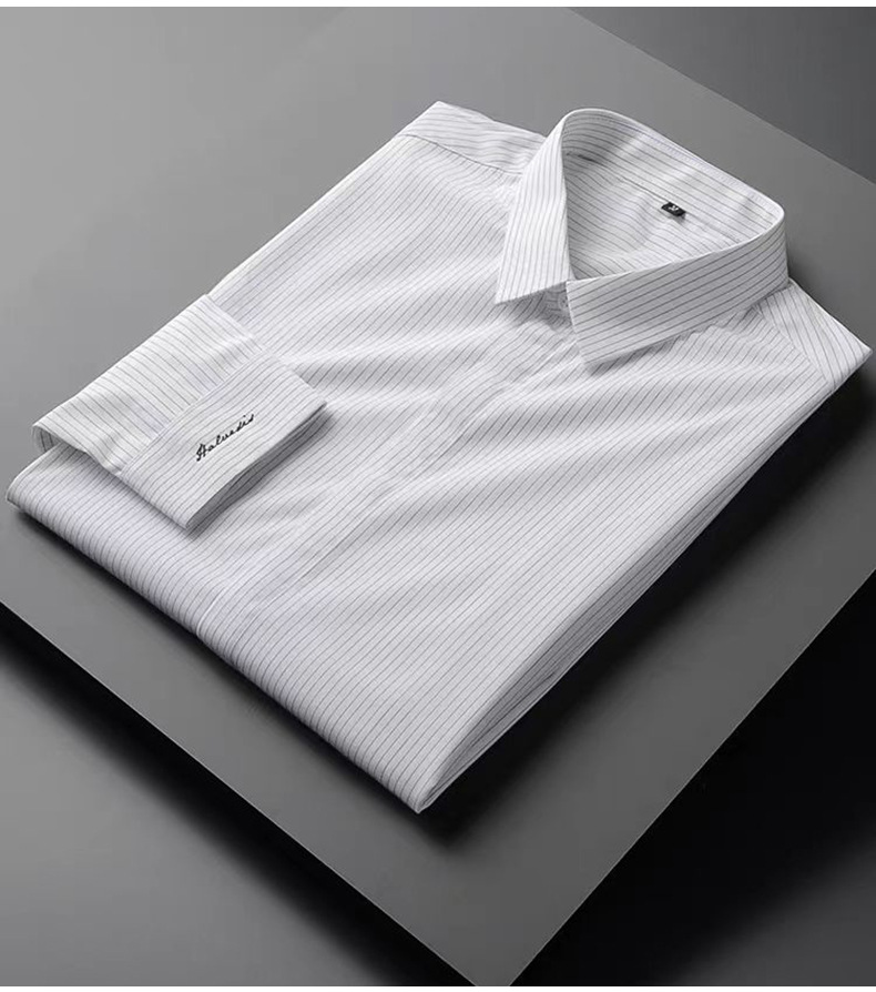 Camicia elegante uomo manica lunga a righe per ufficio_voghion.com