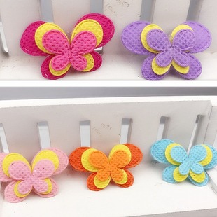 Batch DIY Kidsren's Hair Accessories Korean Headwear Double-Layer Three-Layer Butterfly Patch Hairpin Side Clip Headband Accessories