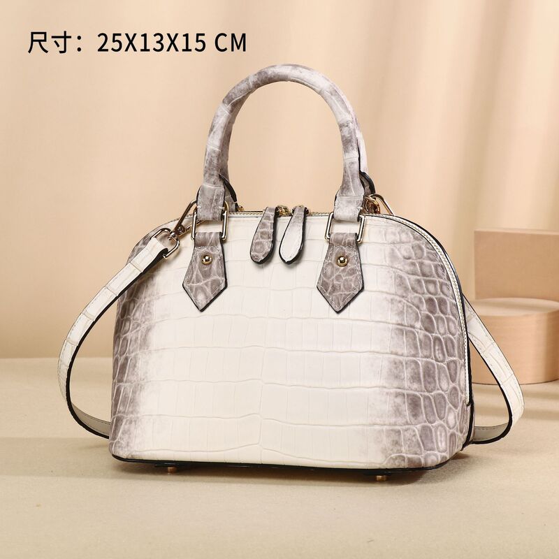 Women's Handbag, Large Capacity, Women's Shell Bag, Crocodile Belly Leather Trendy Shoulder Bag, Crossbody Bag, Factory High-End Feel